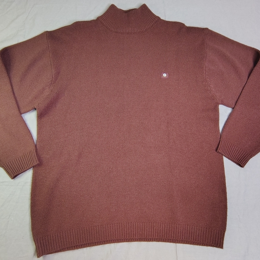 VINTAGE South Pole Sweater Men's Size XL Burgundy Acrylic‎ Knitted Turtle Neck